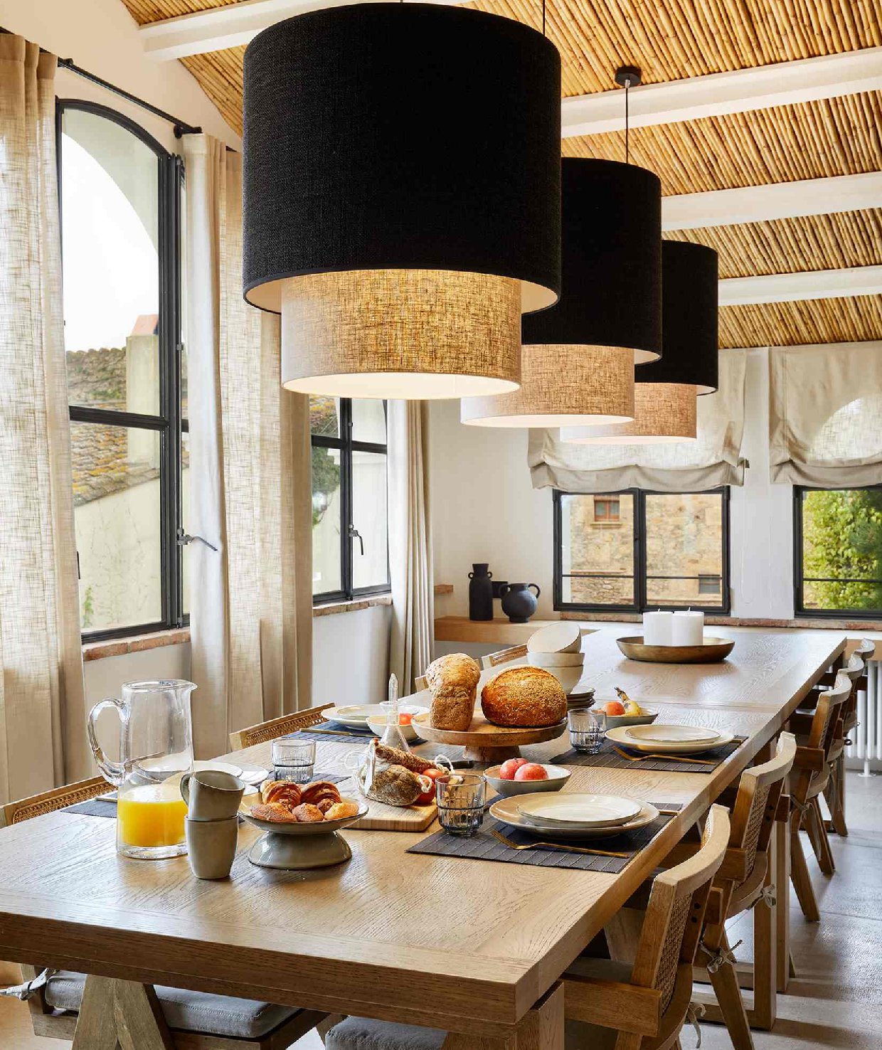 Mediterranean Farmhouse Dining Room with Reed Ceiling — Brucs 2026 Catalog Page 8